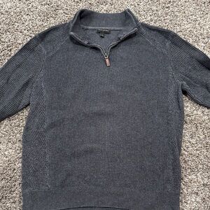 Banana Republic Men's Dark Gray Zip-Up Sweater
